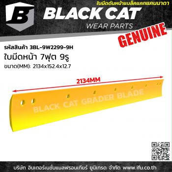 3BL-9W2299-9H ใบมีดดันหน้า 7ฟุต (2134มิล) 9รู แบล็คแคท